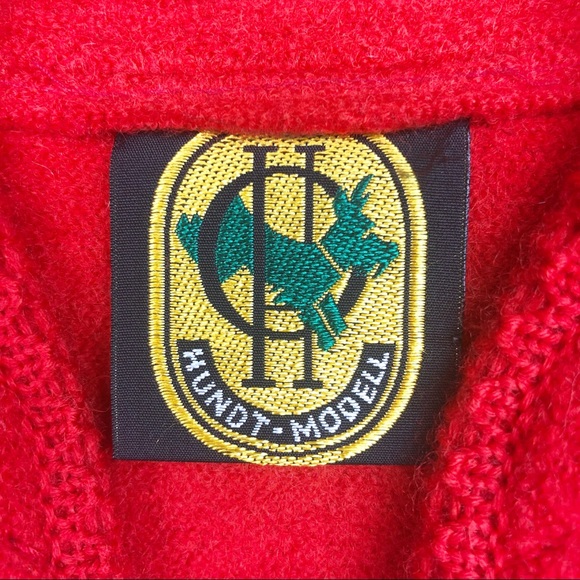 Vintage Hundt Modell Vibrant Red 100% Wool Jacket - Picture 4 of 8